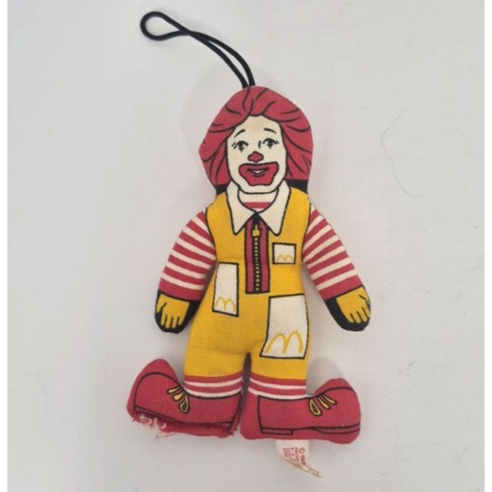 Vintage McDonald's - Ronald McDonald Plush 4" Doll Ornament 1985 Happy Meal Toy